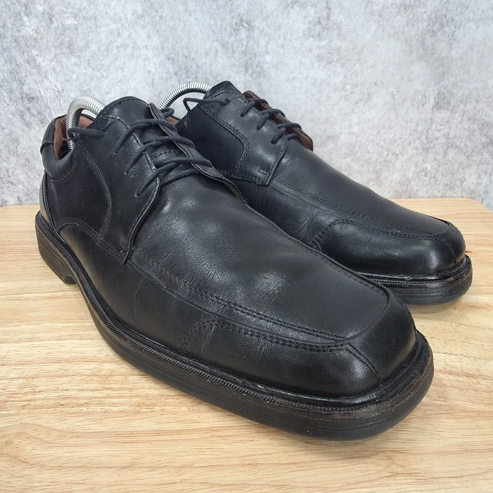 Johnston Murphy XC4 Oxford Shoes Mens 9.5 Pattison Black Sheepskin Leather Derby